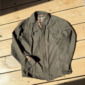 Olive Green Men's Flannel Lined Jacket Eddie Bauer